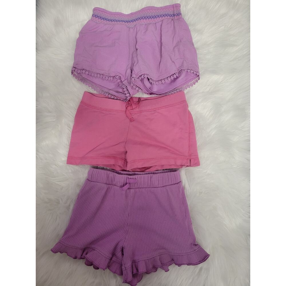 Girls Purple Pink Fabric Summer Short Bundle Size S or 6